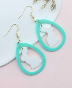 Teardrop Bunny Easter Earring