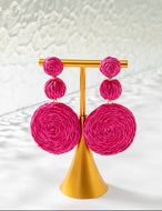 Vacation Rattan Tiered Circle Earrings