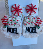 Noel Christmas Candy Mug Earrings