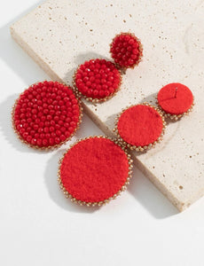 Circle Beaded Earrings 3 circles