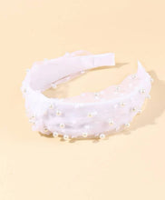 White Tulle and Pearl Headband