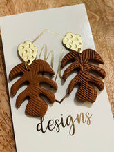 Small Palm Leaf Clay Earrings