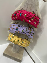 Jeweled Headband with Knot Multi Color Jewels