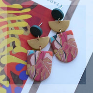 Floral Vintage Pattern Clay Earrings