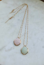 Quartz stone gold long necklaces