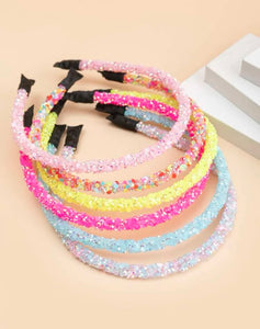 Kid's Glitter Sparkle Headbands Multicolor and Pastel