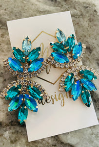 Large Rhinestone Earrings Elegant