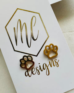 Open Paw Print Stud