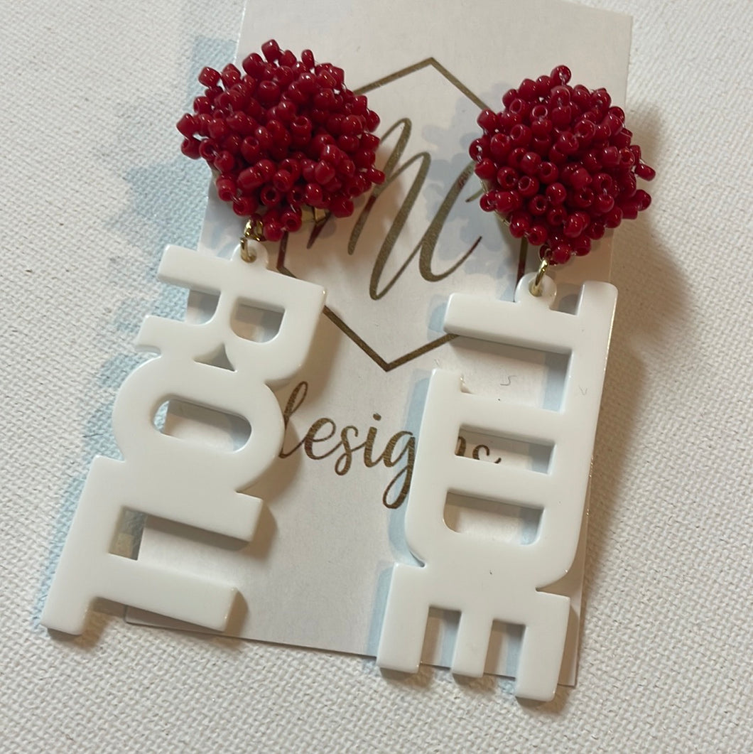 Acrylic Roll Tide Earrings