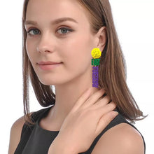 Mardi Gras Acrylic Earrings