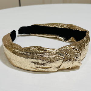 Leather Metallic Knot Headband