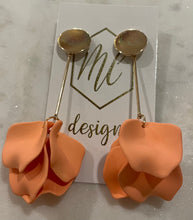 Gold Circle with Flower Petal Drop Earrings