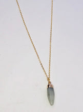 Glass horn charm necklace