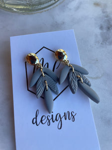 Small Hanging Clay Leaf Earrings