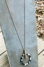 Circle Black White Long Acrylic Necklace