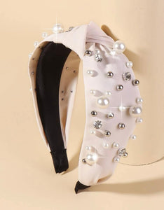 Fancy Pearl Beaded Knot Headbands