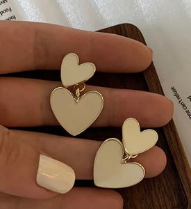 Double heart earrings