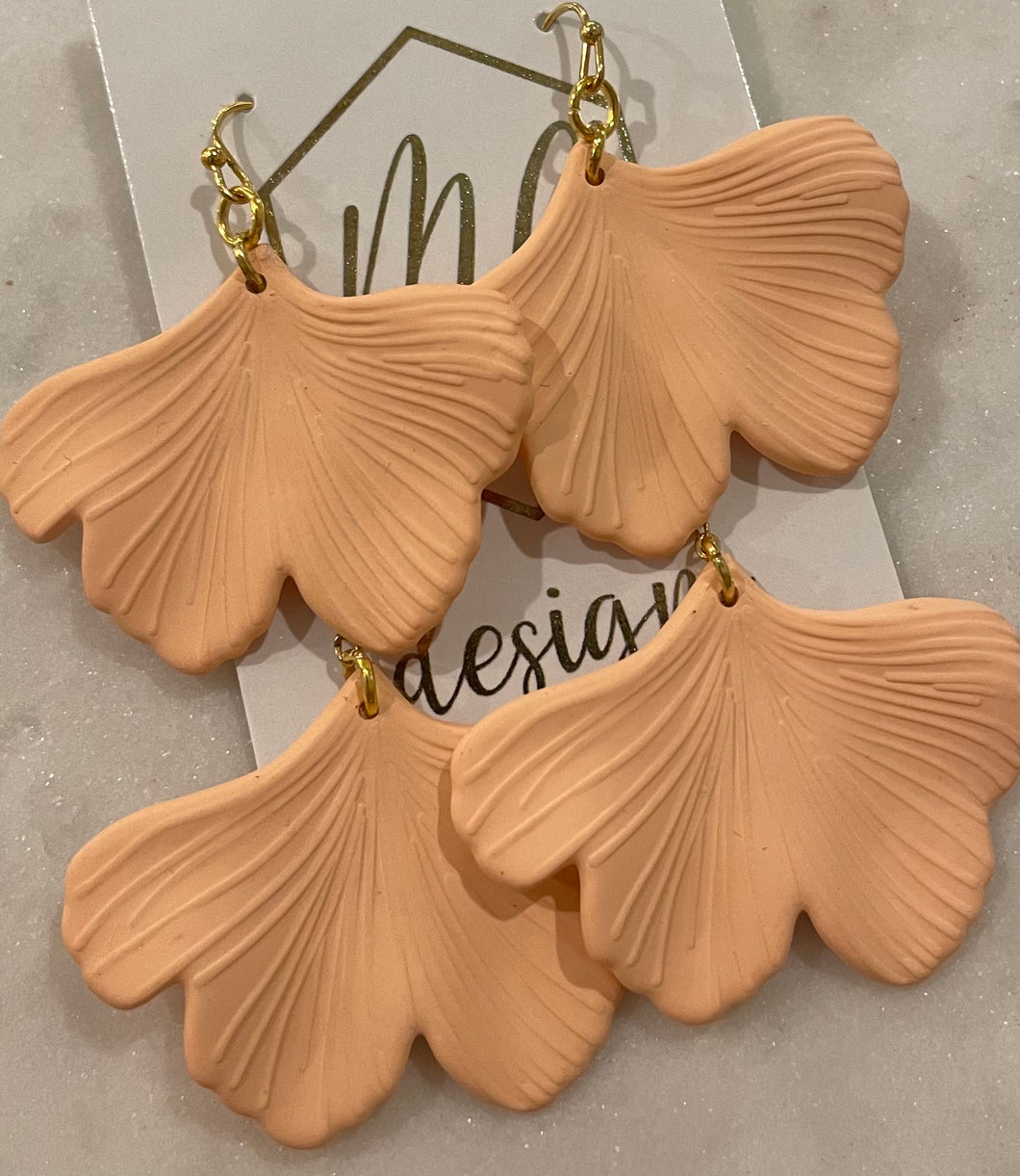 Double ginkgo leaf earrings