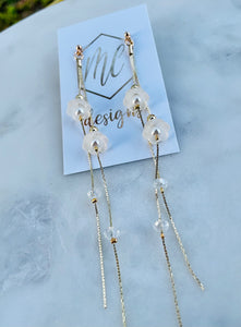 Statement Danity Tulip Pearl Flower Earrings