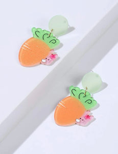 Easter Carrot Bunny Earrings