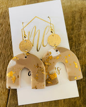 Tan and gold clay polymer earring collection