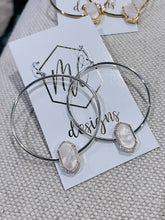 Silver druzy circle earrings