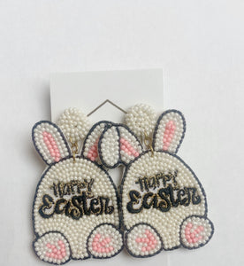 Happy Easter Bunny Beaded earring