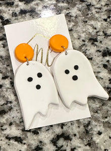 Ghost Clay Earrings Halloween