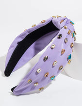 Jeweled Headband with Knot Multi Color Jewels