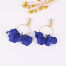 Circle Petal Earrings with Brush Gold Top