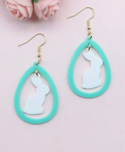 Teardrop Bunny Easter Earring