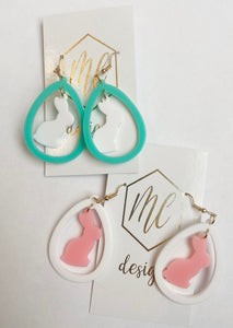 Teardrop Bunny Easter Earring