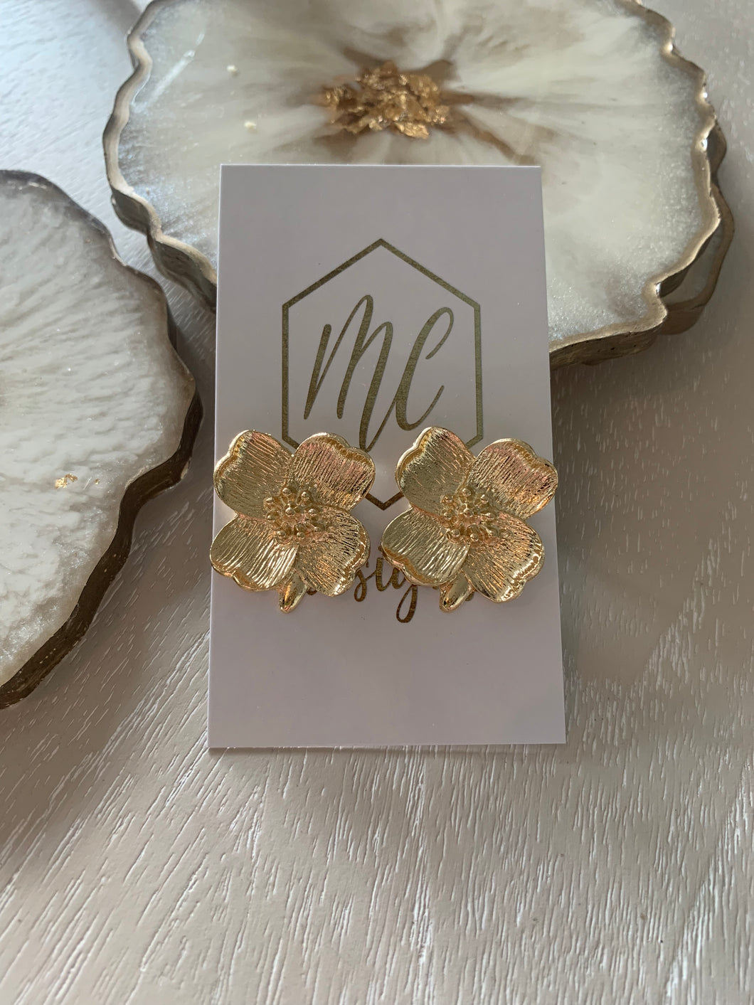 Golden Flower Stud