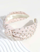 Leather Wide Knot Pearl Headbands