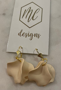 Small flower petal dangle earrings