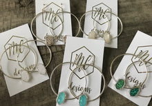 Silver druzy circle earrings