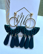 Dark Green Clay Earrings