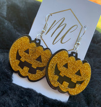 Glitter Pumpkin Halloween Acrylic Earrings Halloween