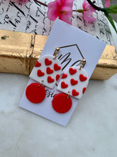 Tiered Heart Clay Earrings