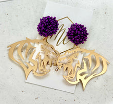 Cougar Earrings with Beaded Top