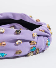 Jeweled Headband with Knot Multi Color Jewels