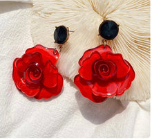 Spring Rose Flower Earrings