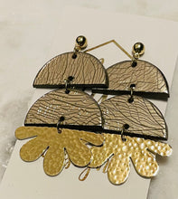 Gold Flake Neutral Clay Polymer Earrings