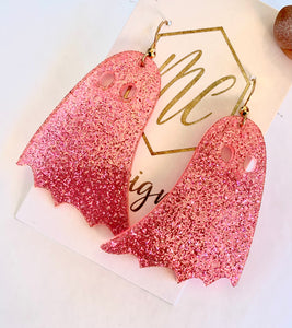 Glitter Ghost Earrings Halloween