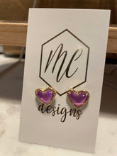 Heart Studs 3-D Jeweled