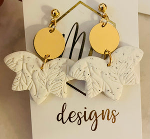 Textured Flower Clay Earrings