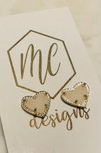 Heart Studs 3-D Jeweled