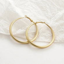 Matte Gold Round Hoops- 50 mm