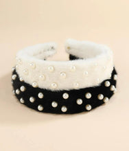 Fuzzy Pearl Flat Headband