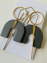 Abstract Horseshoe Shaped Clay Earrings